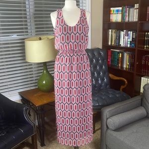 Banana Republic Chiffon Geometric Patterned Maxi Dress